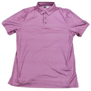 PGA Tour Pro Series Golf Polo Shirt Mens Large Pink Performance Athletic Stretch